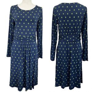 Boden Abigail Jersey‎ Swing Dress Size 8 Polka Dot Retro Modest Stretch NEW